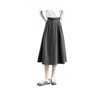 Still Quiet Casual Short Skirts Cinched Waist Women's Elegant Gray