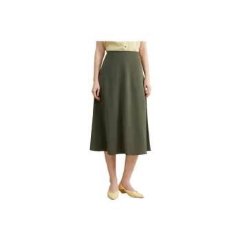 Yiner Casual Long Skirt Women's Olive Green