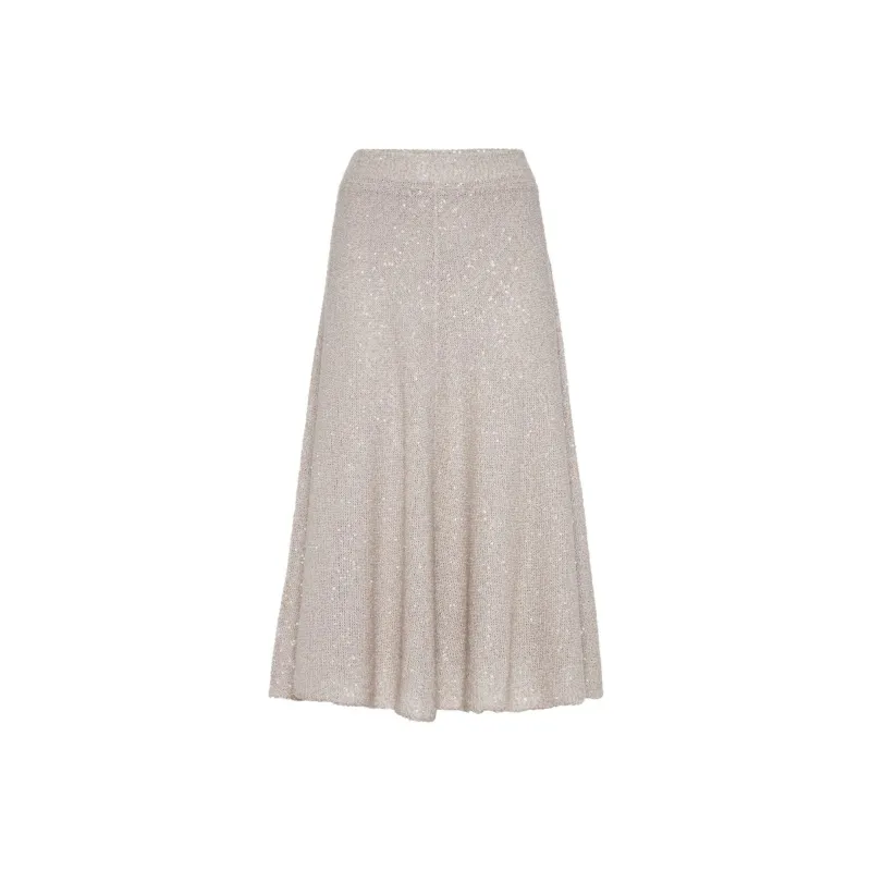 Brunello Cucinelli Sequin embellished Knitted Midi Skirt-0