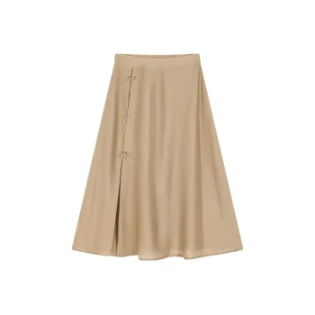 IHIMI Casual Long Skirt Women's Ancient Apricot