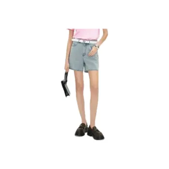 Self Who Denim Shorts Women's Light Gray Blue