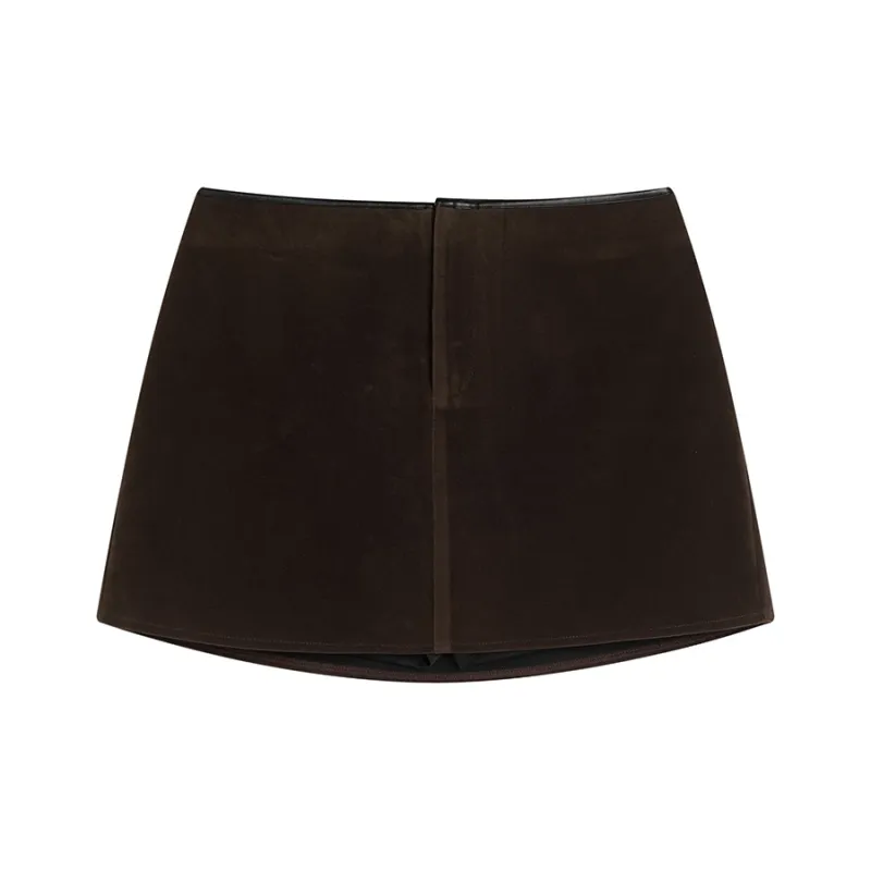 Ouyang Casual Short Skirts Women's Chocolate Brown-0
