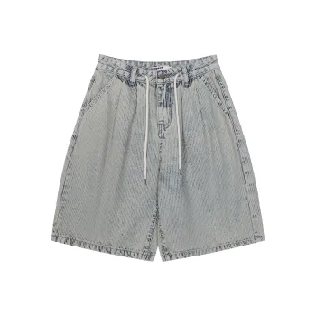 Madgood Denim Shorts Unisex Blue White Stripes
