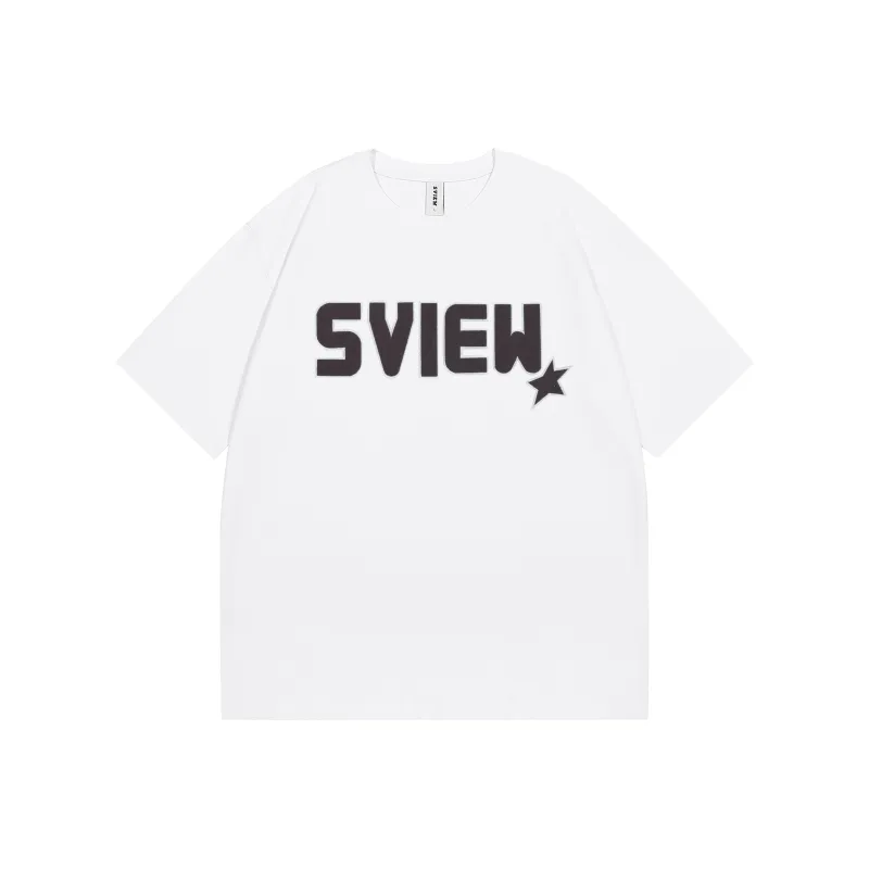 S.view Embroidery Large Logo Embroidery Short Sleeved T Shirts Unisex-0