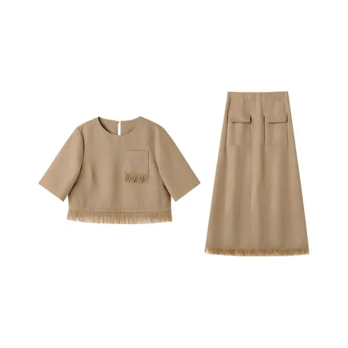 SHUXI Skirt Set Women's Macadamia Nuts