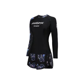 ZOKE Two Piece Swimsuits Women's Black Heather Watercolor