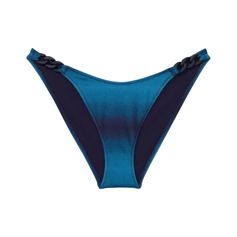 Victoria's Secret Chain-Link High-Leg Cheeky Bikini Bottom / BO Swimming Shorts Women's Gradient Blue-0