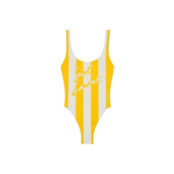 SAINT LAURENT Rive Droite Series One-Piece Swimsuits Women's Yellow