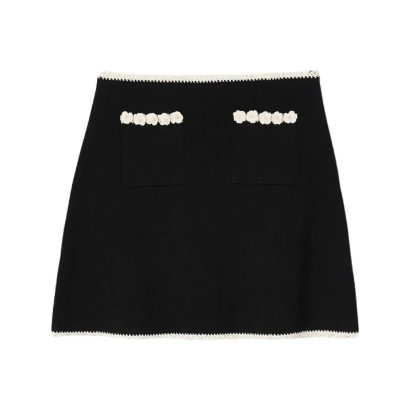 Sandro Contrasting trim Mini Skirt-0