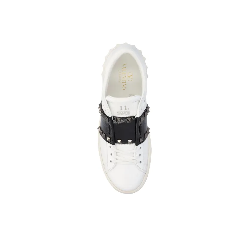 Valentino Rockstud Low Top Skateboard Shoes Women's White-4