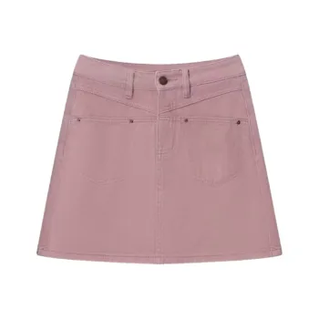 ZAVK Denim Short Skirts Women's Pink