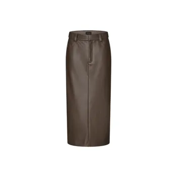 URBAN REVIVO Casual Long Skirt Women's Brown