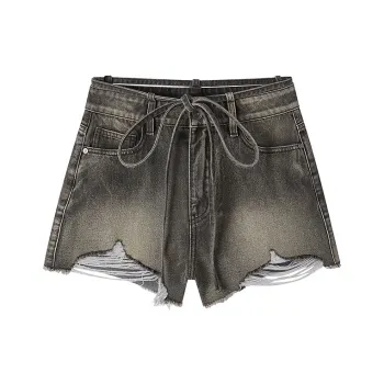 LEDIN Denim Shorts Women's Army Green