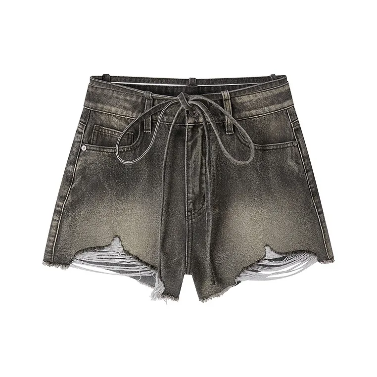 LEDIN Denim Shorts Women's Army Green-0