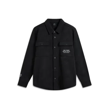 LiNing Jackets & Coats Men's Black Jacquard