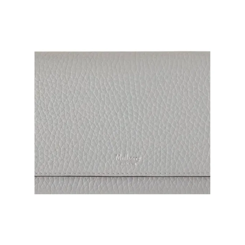Mulberry Soft Cow Leather Leather Wallet Women's Light Gray-2