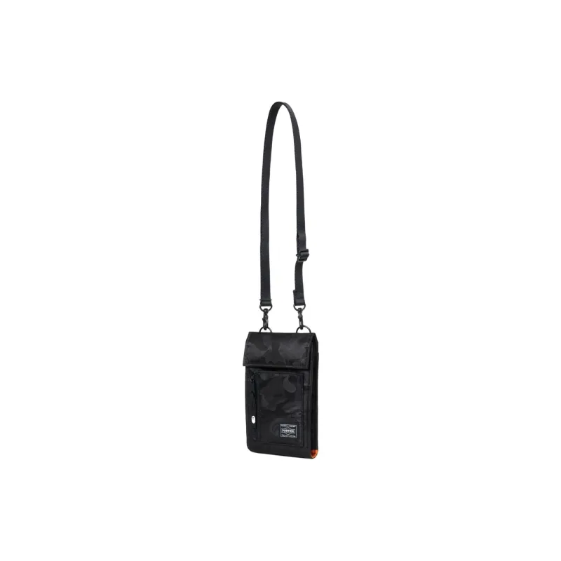 A BATHING APE PORTER Collaboration Polyester Shoulder Bag, Crossbody Bag Unisex Black-1
