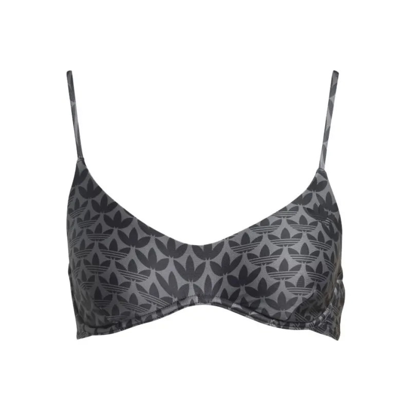 Adidas Originals Monogram Swim Top Two Piece Swimsuits Women's Black-0