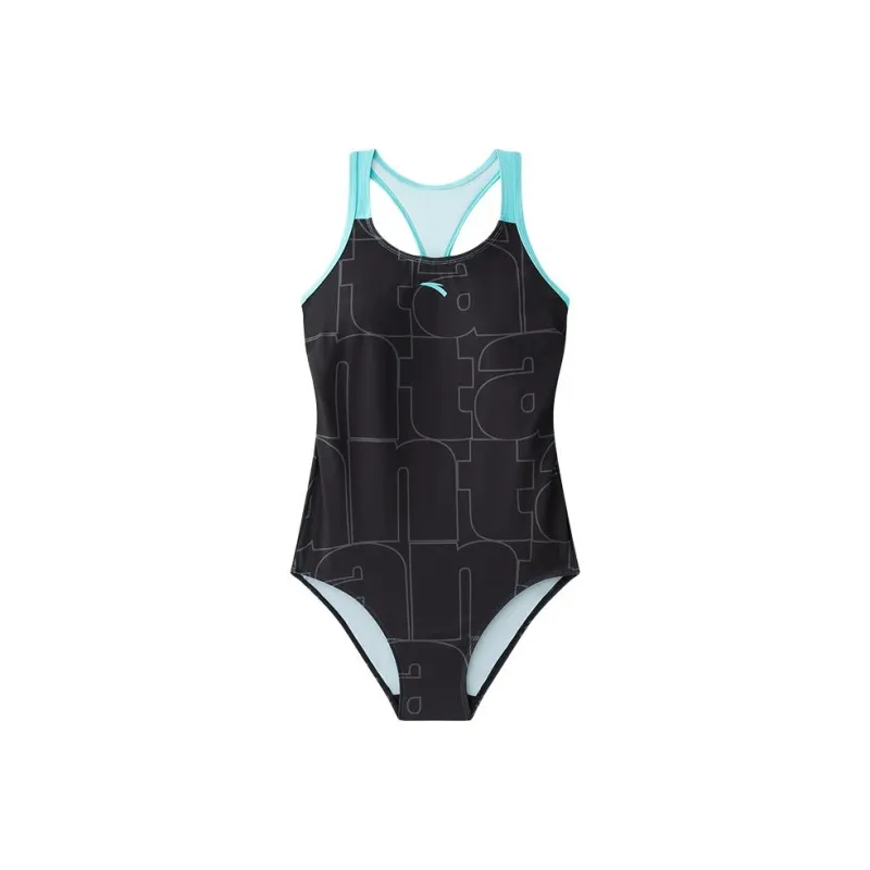 Anta One piece Swimsuit Women's Basic Black/Basic Gray/Block Green-0