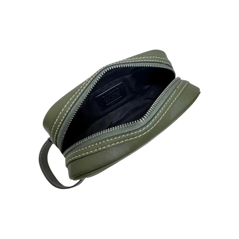 COACH Coated Canvas Makeup Bag Trumpets Unisex Dark Color Trefoil Multicolor-2