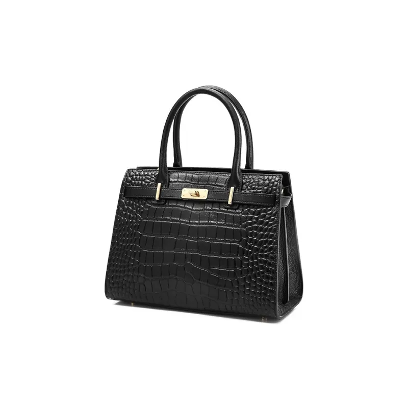 ROBERTA DI CAMERINO Cow Leather With Synthetic Leather Handbag Women's Black-5