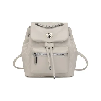 Yalu PU Backpack Regular Women's Black/White/Silver