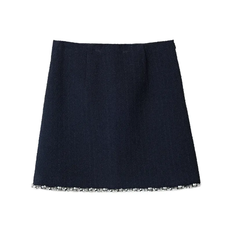 Joyfullcp Casual Short Skirts Women's Dark Blue-0