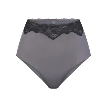 SKIMS LACE SWIM HIGH-WAISTED FULL BRIEF Swimming Shorts Women's GUNMETAL/Bronze