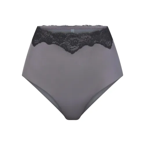 SKIMS LACE SWIM HIGH-WAISTED FULL BRIEF Swimming Shorts Women's GUNMETAL/Bronze