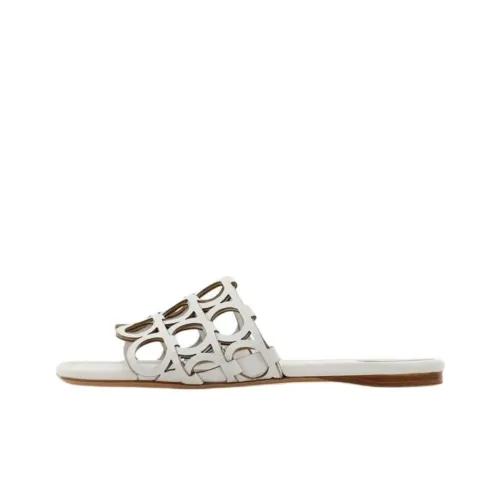 FERRAGAMO GANCINI Slide Slippers Women's White