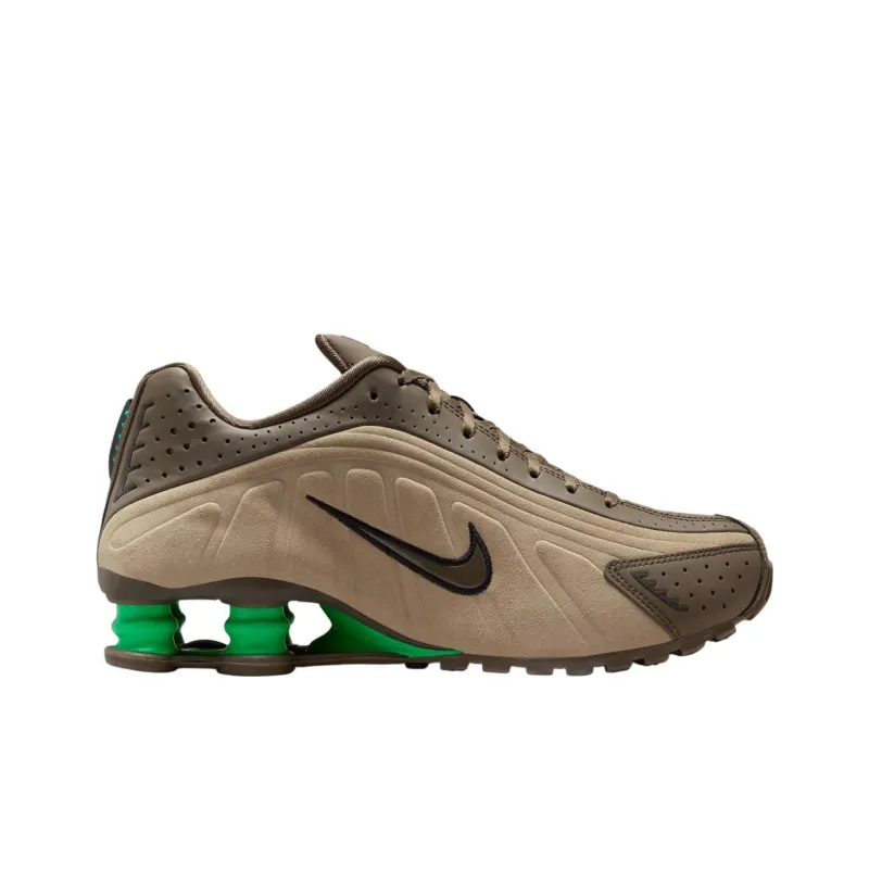 Nike Shox R4 Anti Slip Wear Resistant Low Top Running Shoes Unisex Khaki Brown-1