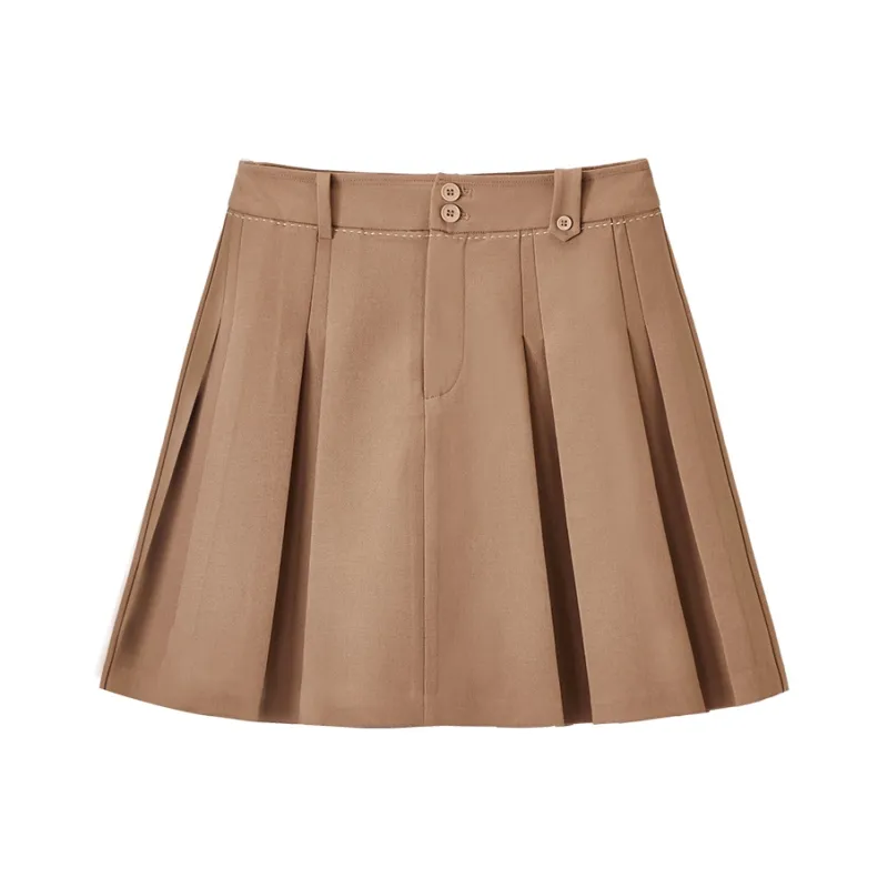 XIANGYING Casual Short Skirts Women's Camel-0