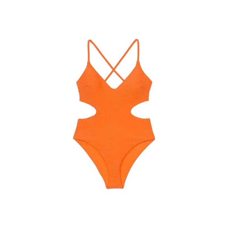Victoria's Secret PINK The Cut-Out Cheeky One-Piece Swimsuit/Orange One-piece Swimsuit Women's Orange-0