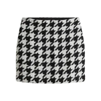 H&M Casual Short Skirts Women's White/Houndstooth