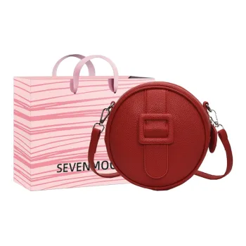 SEVENMOONS PU Round Bag, Shoulder Bag, Crossbody Bag Regular Women's China Red/Milkshake White/Light Yellow/Black/Pink