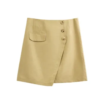 She Enjoys Casual Short Skirts Women's Light Khaki