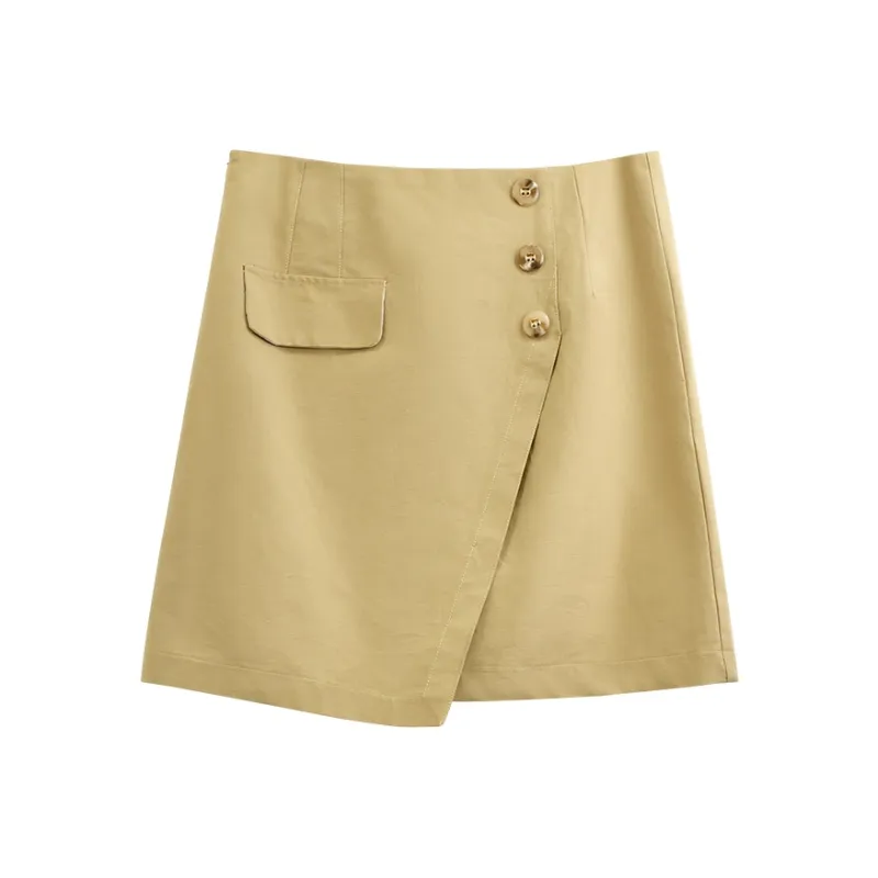 She Enjoys Casual Short Skirts Women's Light Khaki-0