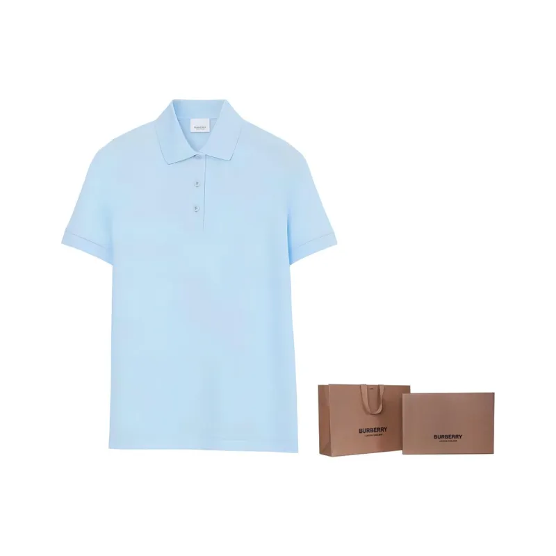 Burberry Polo Shirt Women's Light Blue-5