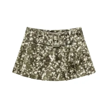 CHUU Casual Short Skirts Women's Army Green