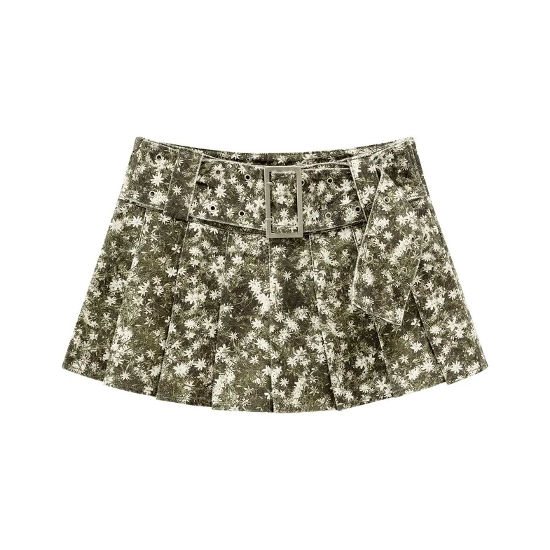 CHUU Casual Short Skirts Women's Army Green-0