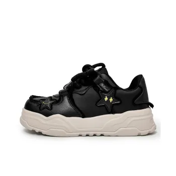PROTECTCAMEL Abrasion Resistant Lightweight Height Increasing Low Top Skateboard Shoes Unisex Black