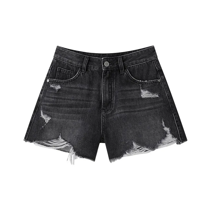 LEDIN Denim Shorts Women's Dark Gray-0