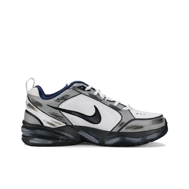 Nike Air Monarch 4 Galaxy Silver Wing Slip Resistant Low Top Chunky Sneakers Black Gray Unisex-1