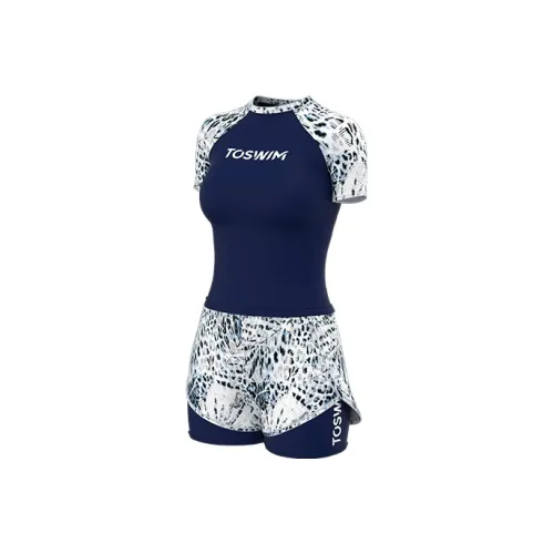 TOSWIM Two Piece Swimsuits Women's Ice Blue Vein