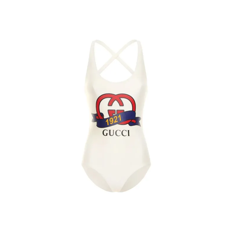 GUCCI SS23 One piece Swimsuit Women's Ivory White-0