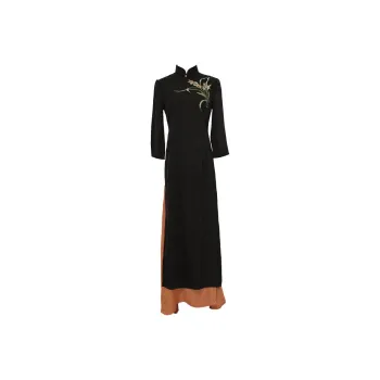 Red Colored Clothes Cheongsam Women's Moonlit Night Orchid