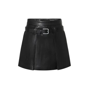 MOCO Leather Short Skirts Women's Black