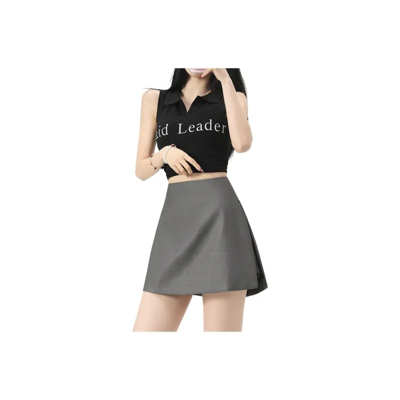 SITOL Casual Short Skirts Women's Gray-0