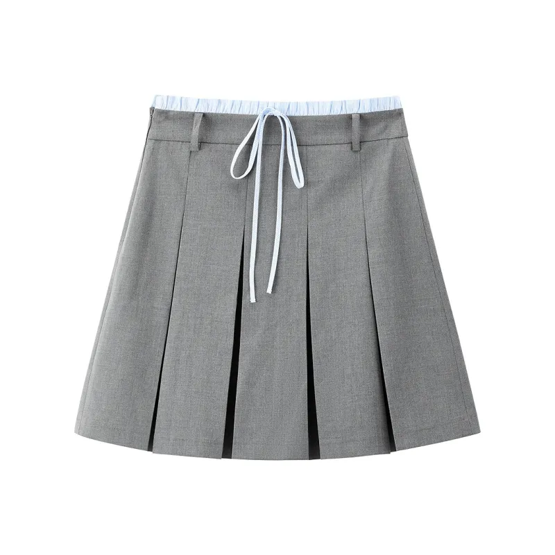 LEDIN Casual Short Skirts Women's Tin Gray In Stock-0