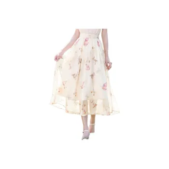 Like The Age Of Water Casual Long Skirt Women's Pink